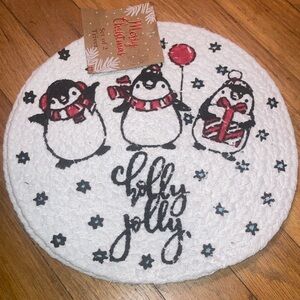 Christmas Penguins Holly Jolly Set of 2 Trivet New